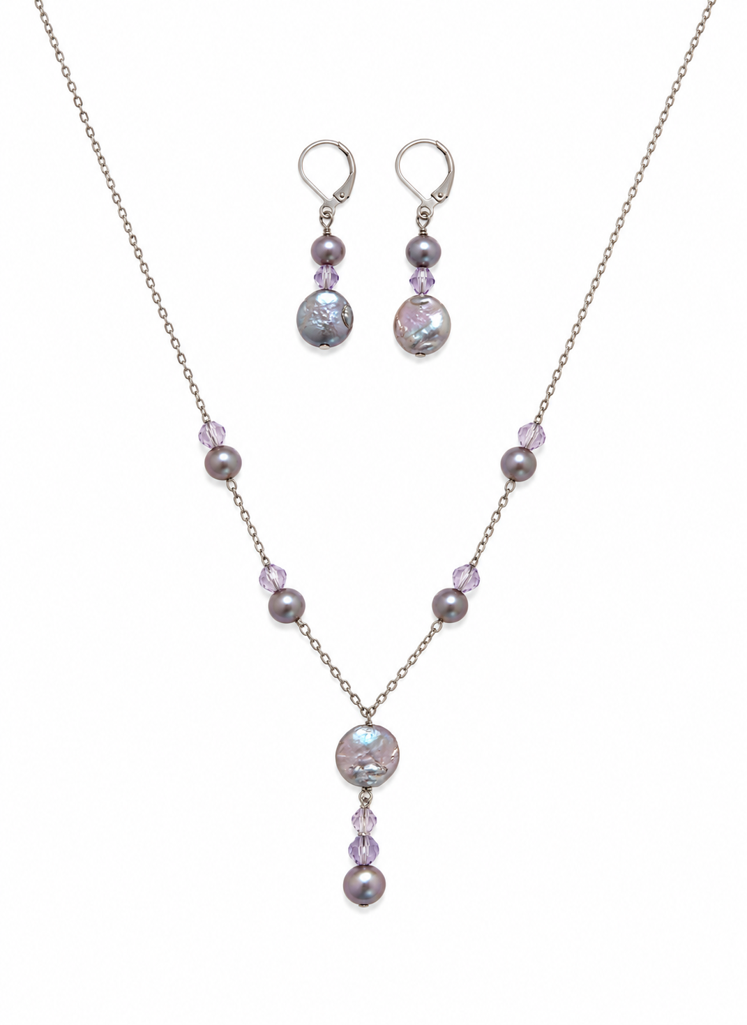Pearlple Necklace + Earrings